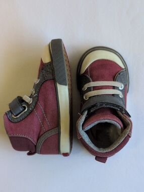 see kai run toddler high top canvas velcro sneakers burgundy size 5